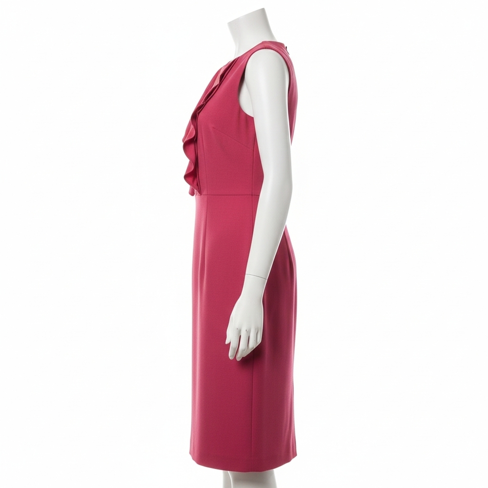 💖 Banana Republic Raspberry Ruffle Front Sheath Dress - Size 8 💖 - Picture 3 of 16